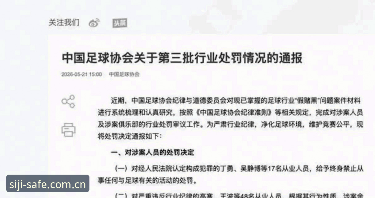 四季平台新闻深度解读指南：从足协禁足名单看中国足球反腐